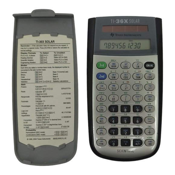 Texas Instruments TI-36X Solar Scientific Calculator Gray Cover TESTED WORKS - Picture 1 of 7
